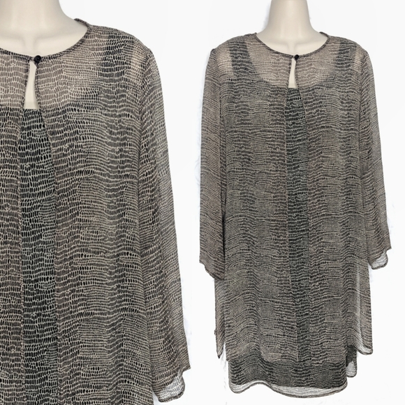 Vintage Robbie Bee Printed 100% Silk 2 Pc Set - 12